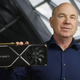 Jeff Fisher, SVP of gaming at Nvidia, holds an RTX 3090 Ti.